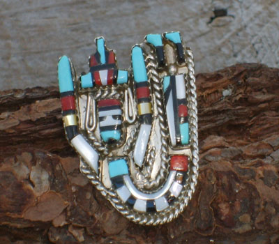 Native American Ring Zuni Inlay- sz 5 1/2